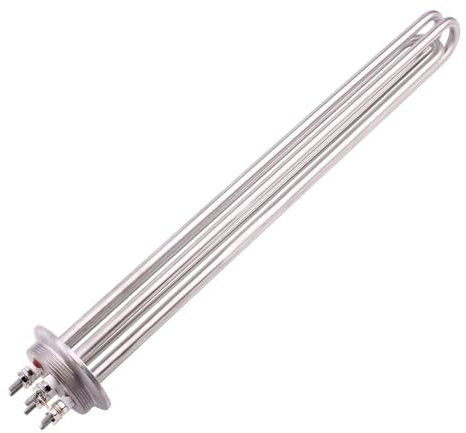 WLLKIY Wasserheizelement Tri-Clamp-Heizelement, Tauchsieder, Elektrisches Wasserbrau-Heizelement, Heizelement Mit Niedriger Wattdichte, 6 KW Effiziente Heizung(with clamp Set)