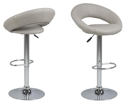 möbelando Barhocker >Plump< in Grau, PU - 56x100x50cm (BxHxT)