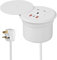 Tokenhigh Desk Power Grommet Socket, Recessed Power Strip Equipped with USB A & USB-C, PD 20W, 1.6m Extension Lead Cable, Rotatable Protect Cover for Home Office (WHITE)