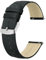 BISONSTRAP Extra Lange Armband 20mm, Leder Uhrenarmband für Herren, XL Ersatzarmband für Große Handgelenke, Schwarz (Silberne Schnalle)