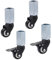 SMTOPIA pour Manchon Carré en Acier Inoxydable 25/30/40 mm roulettes Pivotantes Universelles avec Frein, Roues À Poulie Silencieuses roulettes De Meubles, 4 Pièces Capacité De Charge 150 kg
