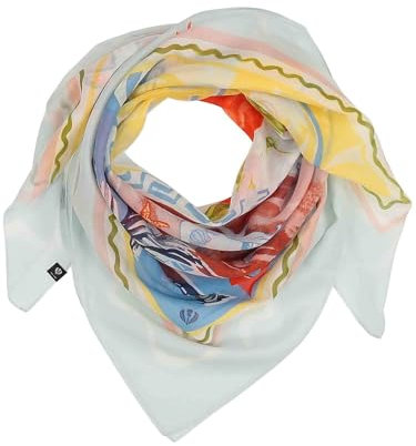 FRAAS Halstuch Damen mit Urlaubsmotiven - 103 x 103 cm - in Seidenmischung - leichter Schal für den Sommer