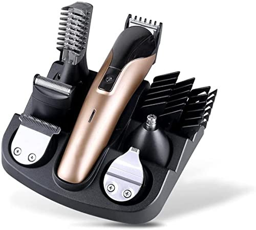 Tagliacapelli per uomo, tagliacapelli per uomo con cavo, tagliacapelli senza fili, ricaricabile tramite USB, display a LED, kit professionale per taglio di cape