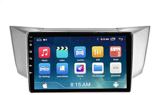 Genérico Radio estéreo para Coche Android 13 de 9 con Bluetooth y Pantalla táctil de 13 para Lexus RX300, RX330, RX350, RX400H II (2003-2009) con CarPlay, cámara de visión Trasera AHD y navegación