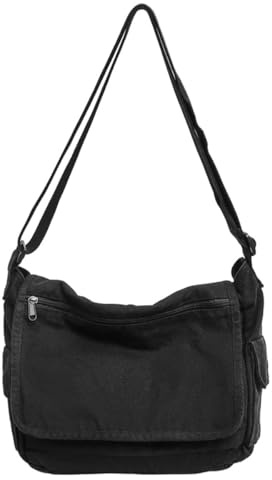 Sac Bandoulière Femme Sac Messager en Toile de grande capacité Vintage Hobo Crossbody Bag avec Plusieurs Poches pour Homme et Femme