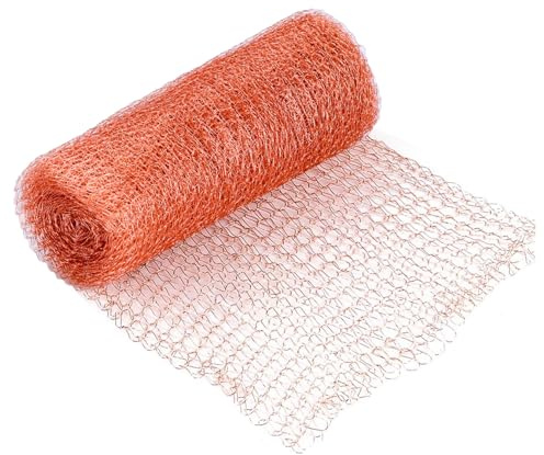 LJBTLQ Rodent Control Wire Mesh Pest Insect Proofing Fine Copper Meshes Roll Rat Slug Netting Roll Air Brick Mesh Vent Cover for Mouse Hole Filler 12.7cmx3M