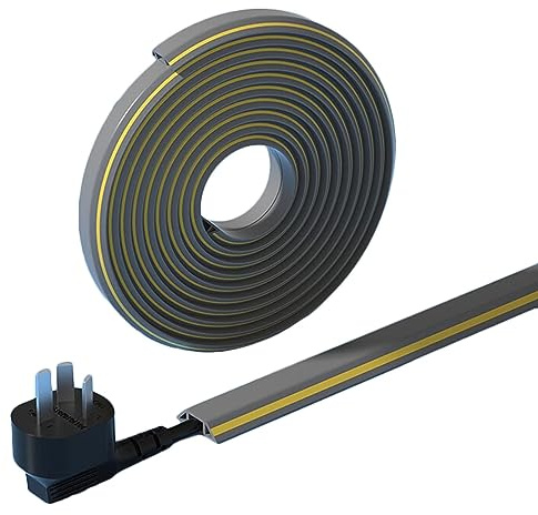 Cord Hider, Wire Cable Hider for Floor,Cord Cover Raceway Kit Channel Flexible Wires Management Concealer
