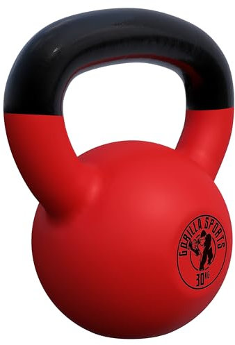 GORILLA SPORTS® Kettlebell - 2-32 kg Gewichte, Einzeln/Set, Gusseisen, Vinyl Beschichtung, Bodenschonende - Kugelhantel, Schwunghantel, Kugelgewicht, Rundgewichte für Fitness, Gym, Krafttraining
