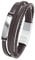 s.Oliver Armband für Herren, Gravierbar, Leder / Edelstahl, Braun, Länge: 20-21,5 cm