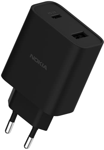 Original Nokia 1A21RSR00VA Steckernetzteil mit Eurostecker 'AD-18WE', 18 W Schwarz