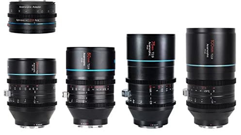 SIRUI T2.9 1.6X Vollformat Z Mount Anamorphoten Objektive Set mit 1.25x Anamorphoten Adapter (35mm,50mm,75mm,100mm)