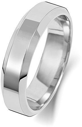 Platin 950 5mm Abgeschrägten Rand Herren/Damen - Trauring/Ehering/Hochzeitsring WJS18918PT950