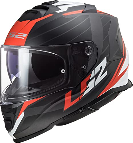 LS2, Integraler Motorradhelm STORM NERVE Matt Black Red, S