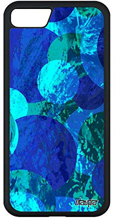 Coque Telephone pour Apple iPhone SE 2020 Silicone Peinture Abstrait Pas Cher Courbe Noir Portable Bleu geometrique Ronds Art Smartphone