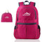 INTIRILIFE Faltbarer Rucksack Ultraleicht in Pink - 20 x 21 cm / 30.8 x 21.8 x 42 cm - Unisex Wanderrucksack Wasserdicht - 36L - Outdoor Daypack für Camping, Wandern, Reisen, Klettern, uvm.