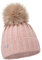 ELIMELI Kaschmir Mütze Damen Winter warme Strickmütze Wollmütze mit Kaschmir Wintermütze mit Kunstfell Bommel Slouch Strick Beanie Damen für Winter Bommelmütze Hergestellt in EU (Rosa)
