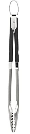 Wenko Pinza BBQ, pinza per barbecue Black Outdoor Kitchen in acciaio inox con sicura, manico ergonomico di plastica nera, pinza per griglia lavabile in lavastoviglie, 5 x 45 x 4,1 cm, 55004100