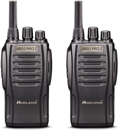 Midland BR02 Pro Z Lot de 2 radios avec Chargeur et Deux Micro écouteurs