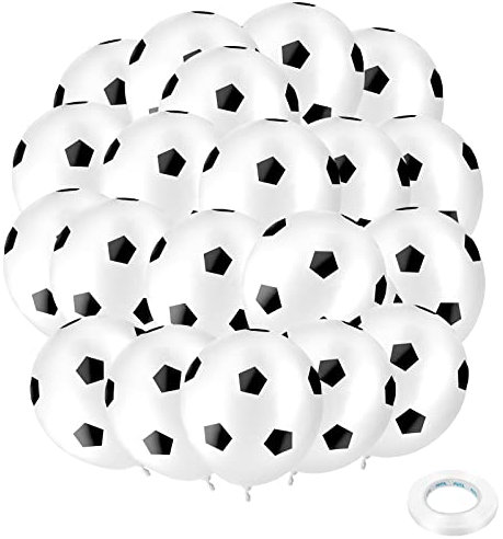 Abeillo 24 Stück 12 Zoll Latex Fussball Luftballons, Latexballons Fußball Sport Theme Geburtstag Deko, Fußballfans Party Zubehör, Fußball Ballons, Fußballfans Weltmeisterschaft Party Deko