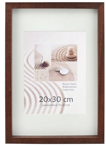 KM FOTO 3D Objektrahmen Holz Bilderrahmen Shirt Trikot Rahmen Collage Wanddeko Poster S223: Farbe: Braun | Format: 30x30