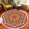 Tomifine Mandala Rund Teppich Quasten, Böhmen Handgewebte Baumwolle Teppiche für Schlafzimmer Wohnzimmer Hausdekor (60 cm,Orange Grün)