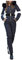 Damen Schneeanzug, Einteiliger Skioverall Winter Warme Schnee Skifahren Sätze Outdoor Jumpsuit Langer Overall mit Kapuze Reißverschluss Skianzüge wasserdicht (Schwarz, S)