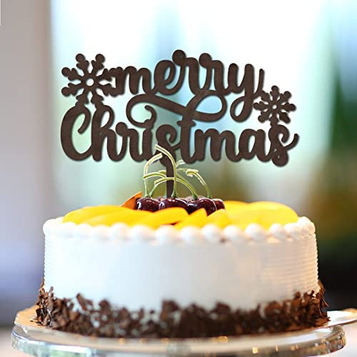 Frohe Weihnachten Tortenaufsatz Happy New Year Eve Cup Cake Topper Rentier Brief Dessert Essen Obst Braun Holz Unisex Hochzeit Geburtstag Kuchen Dekorationen Dekorative Geschenke für Kinder Männer