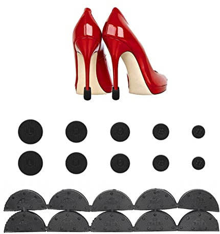 High Heel Protectors,Absatzschoner,Heel Protector, Schwarz (XX, XS, S, M, L) Modelle 2Stück je,mit Sohle Ferse Aufkleber 10PC,High Heels Schuhe für Gras Hochzeit Outdoor Aktivitäten Leichtes Gehen