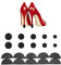 High Heel Protectors,Absatzschoner,Heel Protector, Schwarz (XX, XS, S, M, L) Modelle 2Stück je,mit Sohle Ferse Aufkleber 10PC,High Heels Schuhe für Gras Hochzeit Outdoor Aktivitäten Leichtes Gehen