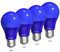 Klarlight 9W E27 Blaue Glühbirnen 9w A60/A19 LED-Glühbirne Blaue E26 LED-Glühbirne 720LM 4er Pack dekorative Led-Lampe für Partys, Bühnen, Innendekorationen