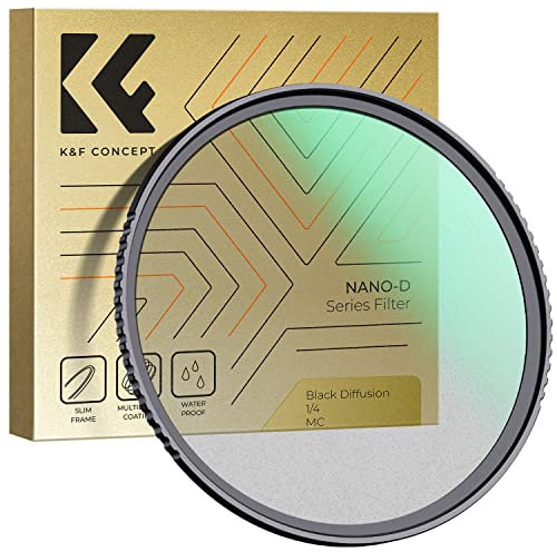 K&F Concept Filtre Black Diffusion 1/4 77mm Black-Mist Filtre Effet Cinématique pour Objectif Appareil Photo Numérique (D-Série)