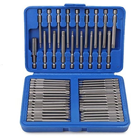 Bohrer-Set Hi-Spec 50-teiliges 75 mm extra langes Schraubendreher-Set Sechskant-Torx-Sicherheits-Lange Schraubendreher-Bits Ratschen-Schraubendreher-Bit-Set Werkzeug-Set