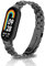 SeNool Armband für Xiaomi Smart Band 10 / Band 9 / Band 8, [Edelstah Metall Ersatzarmband] Doppelte Faltschließe Uhrenarmband für Xiaomi Mi Band 10/9 / 8 - Schwarz