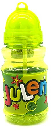 Botella Agua con nombre para niños, 100% a prueba de fugas, sin BPA, 350 ml, para guardería, colegio, viajes y deporte Regalo de Niños 5-10 años para Colegio Cumpleaños(350ML) (Julen)