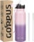 GOPPUS 750ml/24oz Borraccia Inossidabile con Cannuccia Borraccia per Acqua Termica Calda Borracce in Acciaio a Doppia Parete Borracce Isolate Borraccia per Acqua Fredda a Tenuta Stagna per Adulti