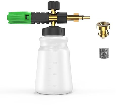 OHAYORI Snow Foam Lance Bottle for Bosch Aquatak 110/120/125 Black &Decker/Norse/Neo,1L Foam Cannon Sprayer Soap Dispenser with 1*Foam Maker and 1 * 1.25mm Orifice