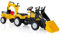 COSTWAY 3 in 1 Escavatore per Bambini, Trattore con Rimorchio Staccabile Cavalcabile per Bambini, con 6 Ruote e 2 Benne, per Bambini 3-6 Anni (Giallo)