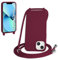 SLWYF Compatible with iPhone 13 Mini Crossbody Lanyard Case, Liquid Silicone Protective Phone Case with Strap Adjustable Neck Cord Necklace Soft Cover for iPhone 13 Mini, Red
