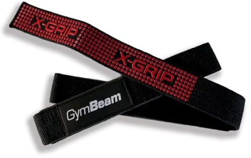 GymBeam X-Grip Zughilfen - Kraftsport-Lifting-Straps für verbesserten Griff, robuste Baumwoll-Mischung mit Anti-Rutsch-Beschichtung, Zughilfen fürs Krafttraining