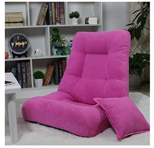 CoByda Comfortable Folding Backrest Legless Bay Window Chair in A Rose Red Hue - Ideal for MaGill Fabric Dormitories and Single Bedrooms