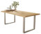 Liadomo Esstisch 180x90 Isa Natur, Baumkantentisch, Akazie Massivholz Tisch, 26mm Tischplatte Lackiert, Robust & Pflegeleicht, Unikat, U-Gestell Metall Silber