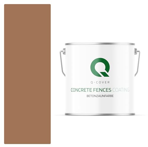 Q-COVER Betonzaunfarbe | 5L | Heißeschokolade | Silikon Farbe | Außen | Betonfarbe | Hydrophobe Farbe | Acrylat Dispersion | Betonzäune | Betonelemente