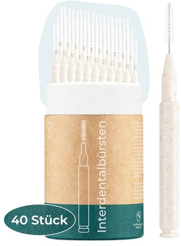 VIGOROUS® 40 Stk. nachhaltige Interdentalbürsten - ISO 4, 0,7 mm - Zahnzwischenraumbürsten für gründliche Zahnreinigung Zwischenräume - Dentalbürsten - praktische Zwischenraum Zahnbürsten