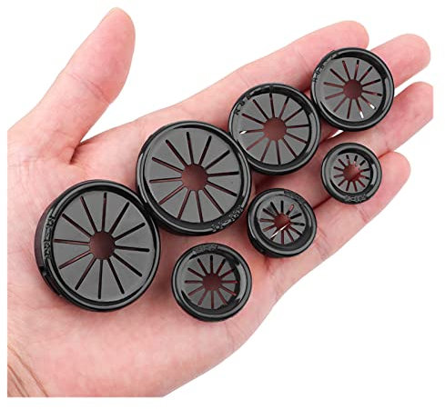 Chrome Flange,Wall Split Flange,10pcs/Set Office Computer Desk Plastic Cable Hole Cover Furniture Cord Through Wire Outlet Lock up (Color : RSB-25)(Color:RSB 19)