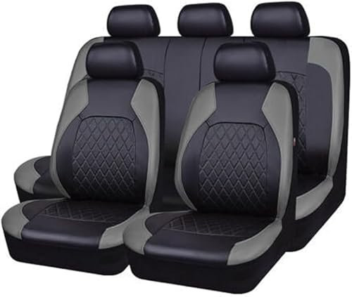 YOINT 9 Stück Auto Sitzbezügesets für MITSUBISHI FUSO Canter Van 2013-on, rutschfest Wasserdicht Atmungsaktiv Sitzkissen Protektoren Zubehör,B/grey