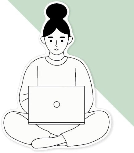 Extra Large 460mm 'Woman with Laptop' Permanent Sticker Decal for Cars/Windows/Bins/Walls (DW00121243)