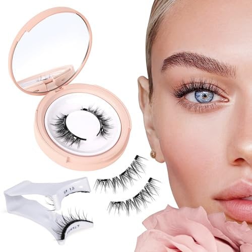 MayHug Magnetic Eyelashes 1 Pair, Cat Eye Magnetic Eyelashes with Applicator, Magnetic Lashes Natural Look, Reusable Magnetic Lashes Kit, No Glue Needed Magnetic Lashes, Easy to Wear（Style YW）