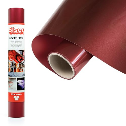 SISER® Electric Burgundy, 30 cm x 1 m, vinilo termotransferible termoadhesivo cambiante para la personalización de tejidos, ropa y accesorios, aficiones creativas, fácil de cortar