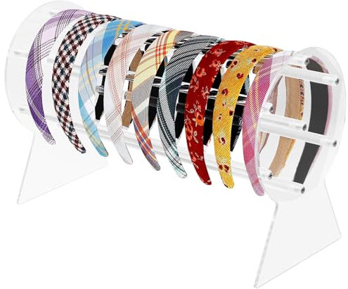 Laughhe Acryl Stirnband Ständer Transparent Stirnband Organizer für Teenager Mädchen Frauen Geschenke Abnehmbares Aufbewahrungsregal für Schmuck Halskette Armbänder