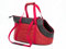 Hundetragetasche aus Kunstleder – Hundetransporttasche für kleine Hunde und Katzen bis 8 kg - praktische Transporttasche - Hundetasche - 30 x 58 x 32 cm - Rot